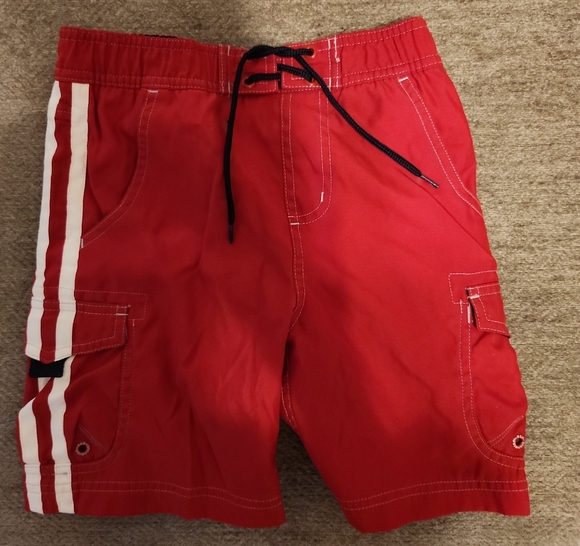 GAP Red Swim Shorts with Black Drawstring - Picture 1 of 3